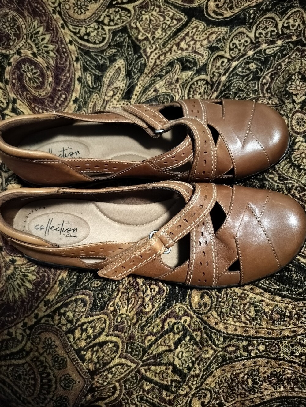 Clarks Women's 10 Ashland Spin Q Leather Mary Jane Flats - Picture 3 of 7